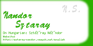 nandor sztaray business card